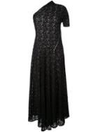Stella Mccartney Floral Cold Shoulder Dress, Women's, Size: 42, Black, Cotton/polyamide