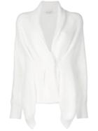 Alberta Ferretti - Buttoned Cardi-coat - Women - Polyamide/angora - 38, White, Polyamide/angora
