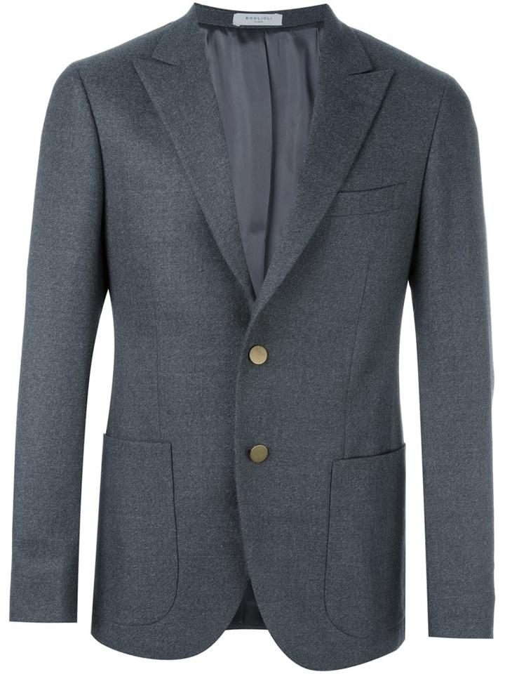 Boglioli Notched Peaked Lapel Blazer