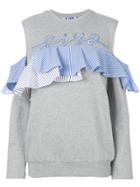 Sjyp Ruffle Trim Sweatshirt - Grey