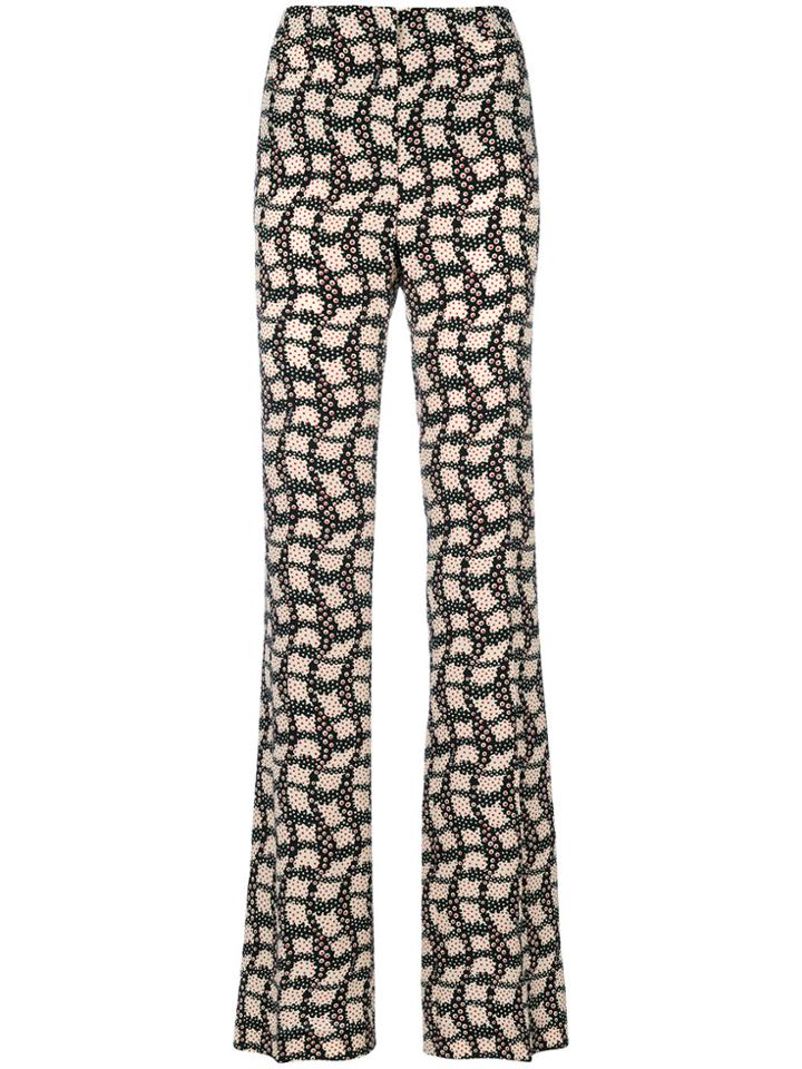 Prada Printed High Waisted Trousers - Black