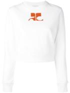 Courrèges - Logo Patch Sweatshirt - Women - Cotton - 3, White, Cotton