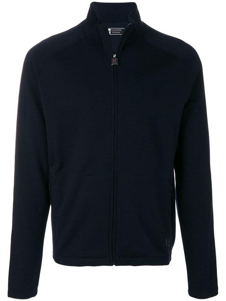 Z Zegna Techmerino&trade; Zipped Cardigan - Blue