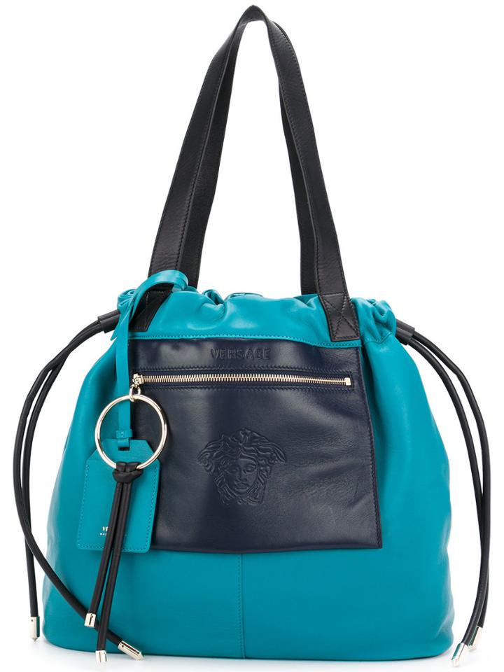 Versace Medusa Drawstring Tote - Blue