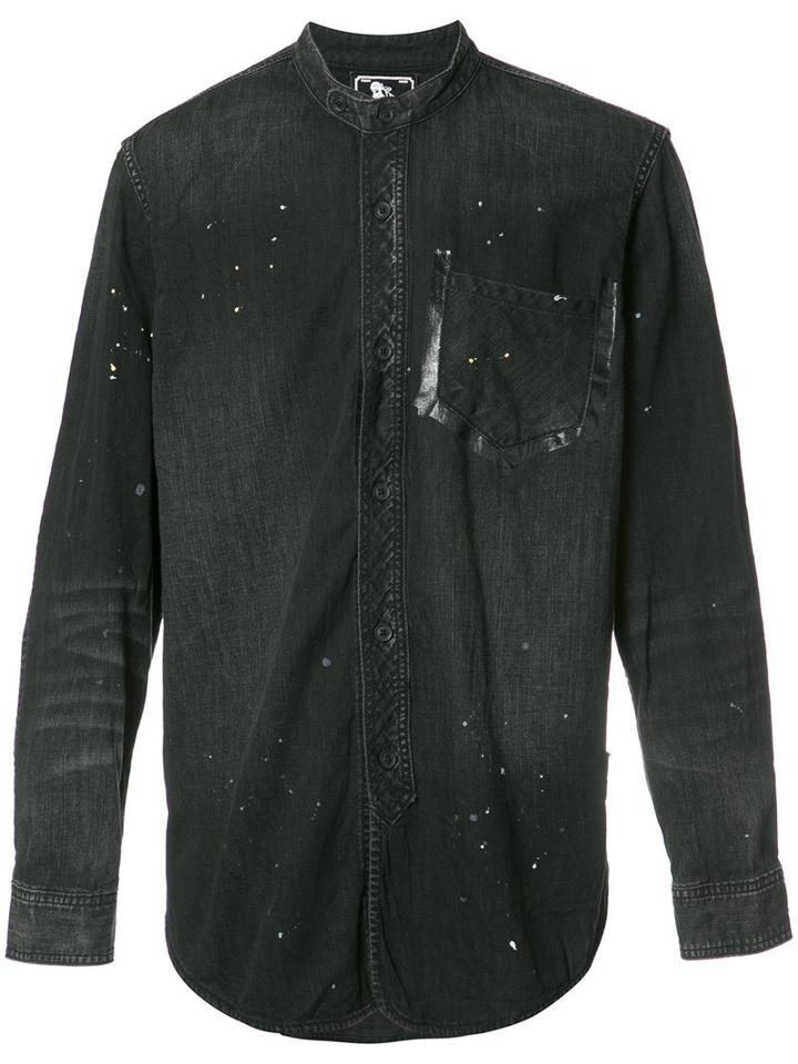 Prps Mandarin Neck Shirt, Men's, Size: Medium, Black, Cotton