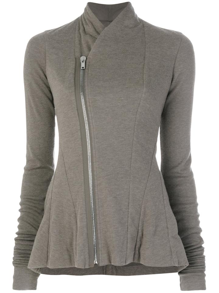 Rick Owens Lilies Fitted Zip Cardigan - Grey