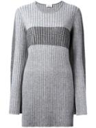 Aviù Slit Detail Ribbed Jumper, Women's, Size: 42, Grey, Polyamide/wool/virgin Wool