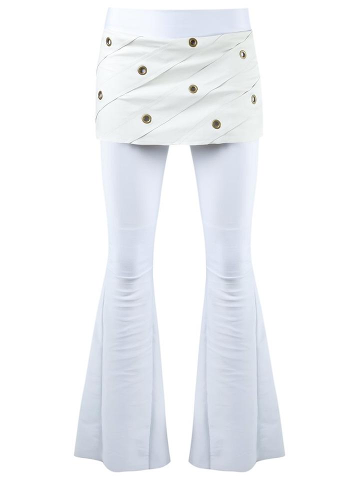 Andrea Bogosian Flared Trousers, Women's, Size: P, White, Polyamide/polyurethane