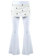 Andrea Bogosian Flared Trousers, Women's, Size: P, White, Polyamide/polyurethane