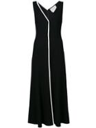 Carolina Herrera V-neck Slit Dress - Black