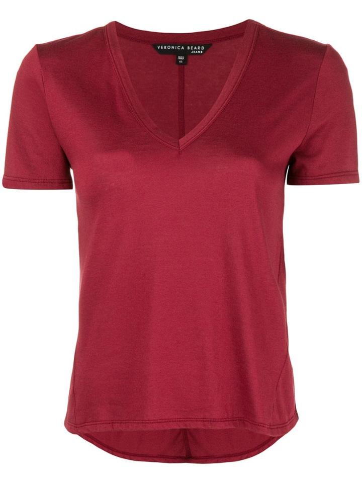 Veronica Beard Short Sleeve Fitted T-shirt - Red