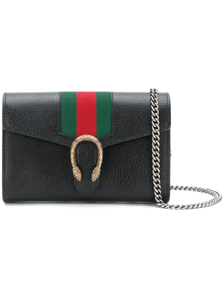 Gucci Mini Gg Web Dionysus Shoulder Bag - Black