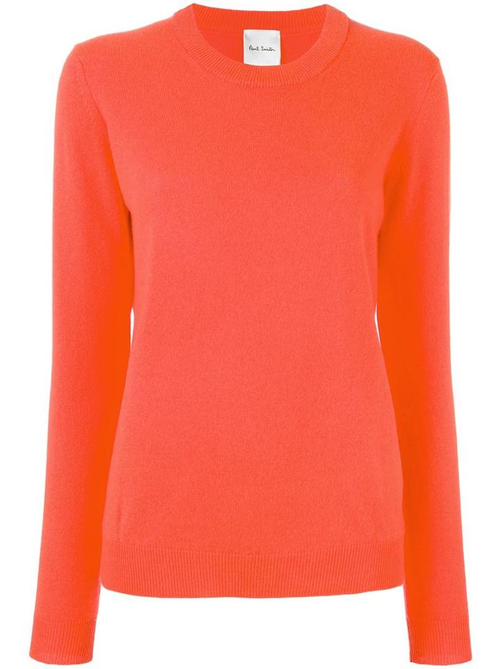Paul Smith Round Neck Jumper, Women's, Size: Xl, Yellow/orange, Cashmere