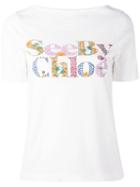 See By Chloé Logo Print T-shirt, Women's, Size: Xs, White, Cotton