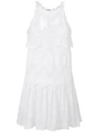 Ermanno Scervino Tiered Lace Dress, Women's, Size: 38, White, Cotton/polyester