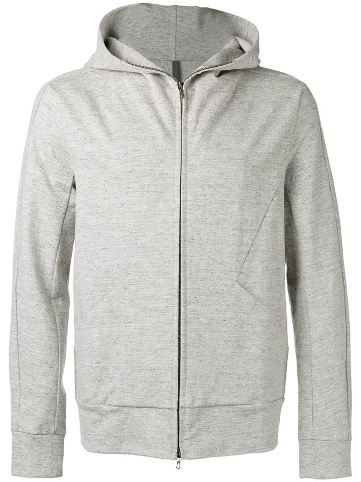 Attachment Seamed Zip Hoodie - Grey