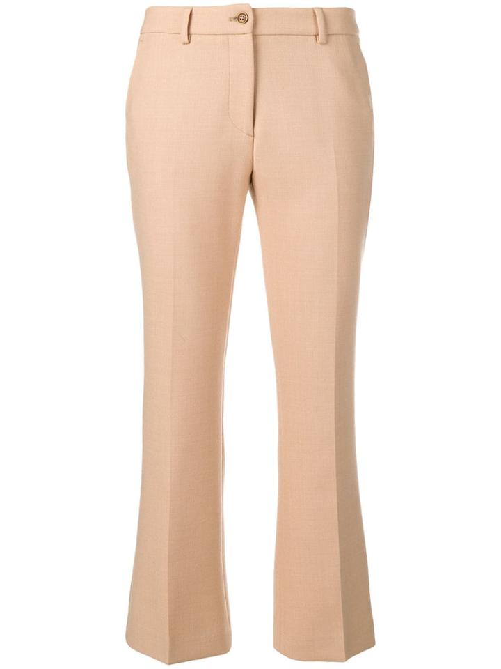 Pt01 Kick Flare Cropped Trousers - Neutrals