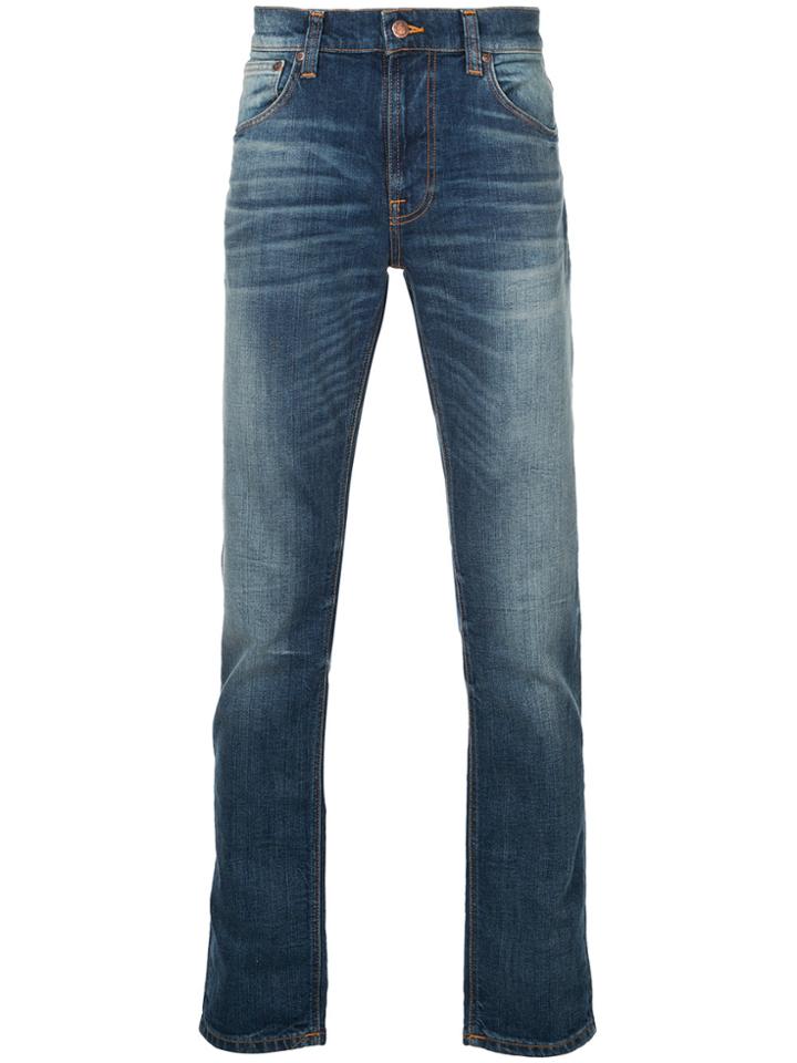 Nudie Jeans Co Stonewashed Slim Jeans - Blue