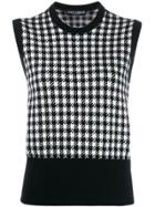 Dolce & Gabbana Cashmere Houndstooth Top - White