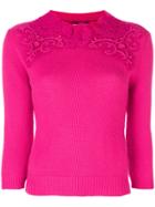 Ermanno Scervino Lace Embroidered Sweater - Pink & Purple