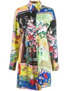Versace Patchwork Print Shirt Dress - Multicolour