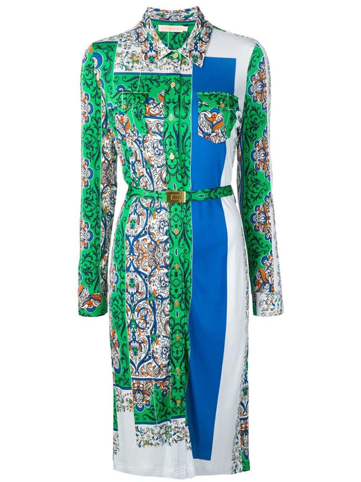 Tory Burch Printed Shirt Dress - Green
