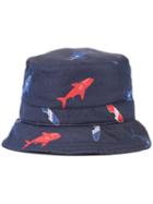 Thom Browne - Shark Print Bucket Hat - Men - Silk - M, Blue, Silk