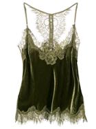 Gold Hawk Lace-detail Camisole Top - Green