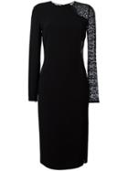 Stella Mccartney Lace Panel Dress, Women's, Size: 44, Black, Spandex/elastane/acetate/viscose/polyester