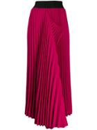 Maison Flaneur Asymmetric Hem Pleated Skirt - Pink