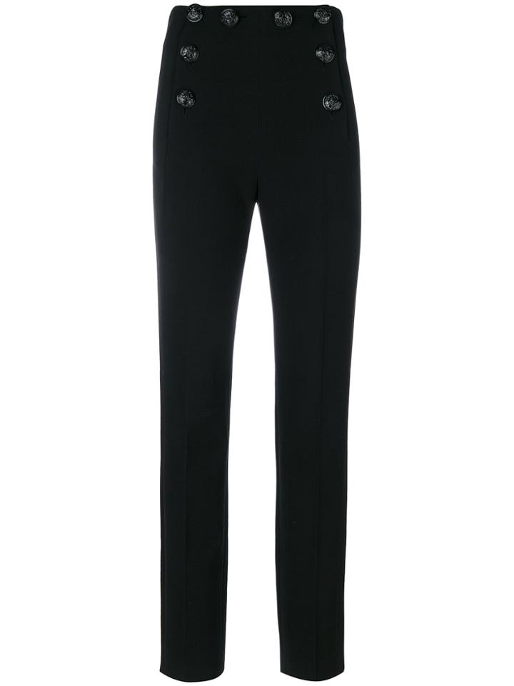 Alberta Ferretti Tailored Button Front Trousers - Black