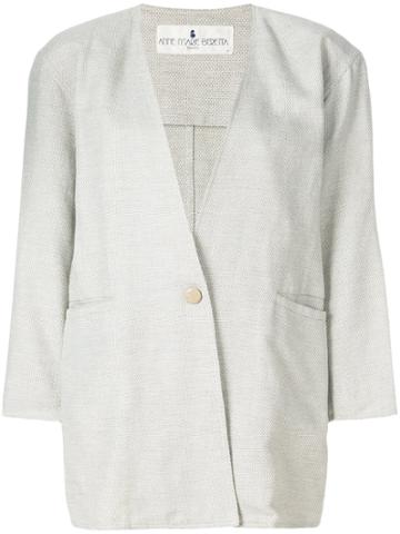 House Of Liza Vintage Boxy Buttoned Jacket - Nude & Neutrals