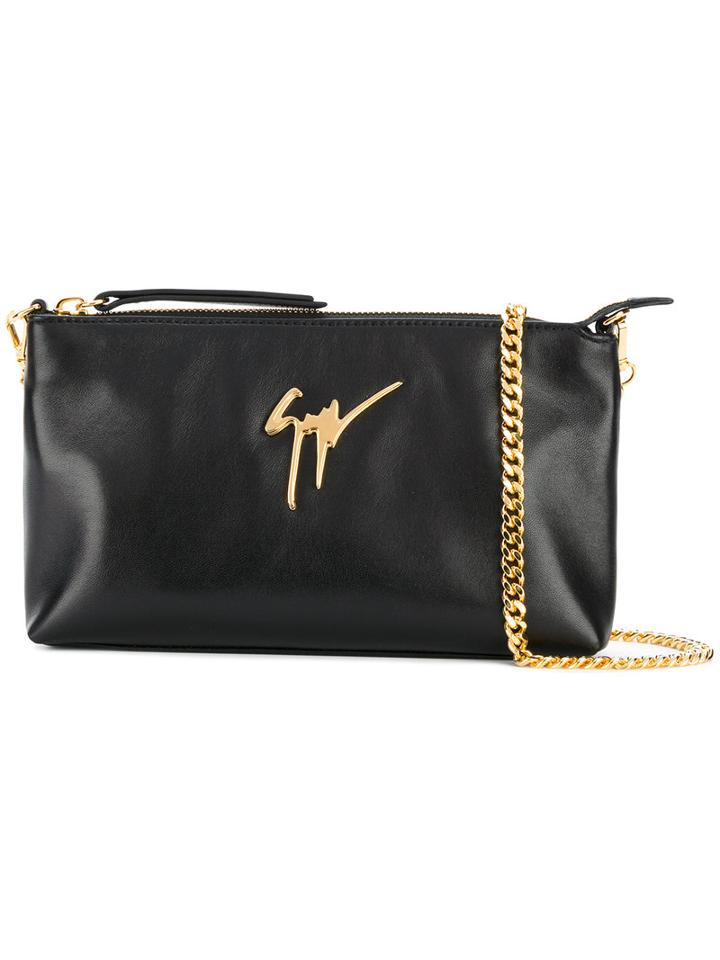 Giuseppe Zanotti Design - Signature Detail Clutch - Women - Lamb Skin - One Size, Black, Lamb Skin