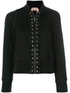 Nº21 Bomber Jacket With Eyelet Details - Black