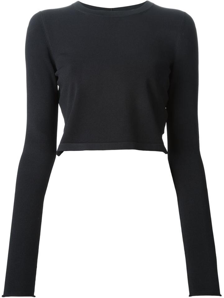 Stella Mccartney Cropped Sweater, Women's, Size: 48, Blue, Polyester/rayon