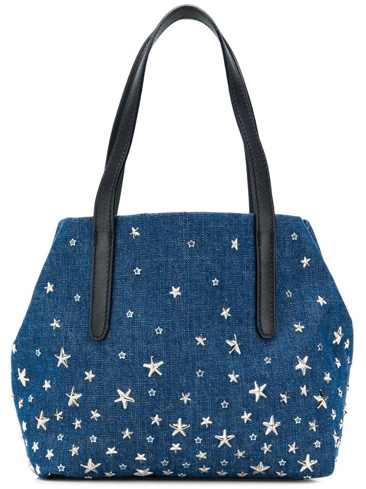Jimmy Choo Sofia Star Studded Denim Tote - Blue