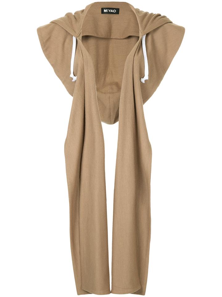 Miyao Backless Hooded Vest - Brown