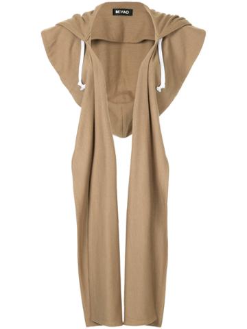 Miyao Backless Hooded Vest - Brown