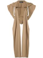 Miyao Backless Hooded Vest - Brown