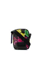 Versace Jeans Couture Baroque Print Logo Messenger Bag - Black