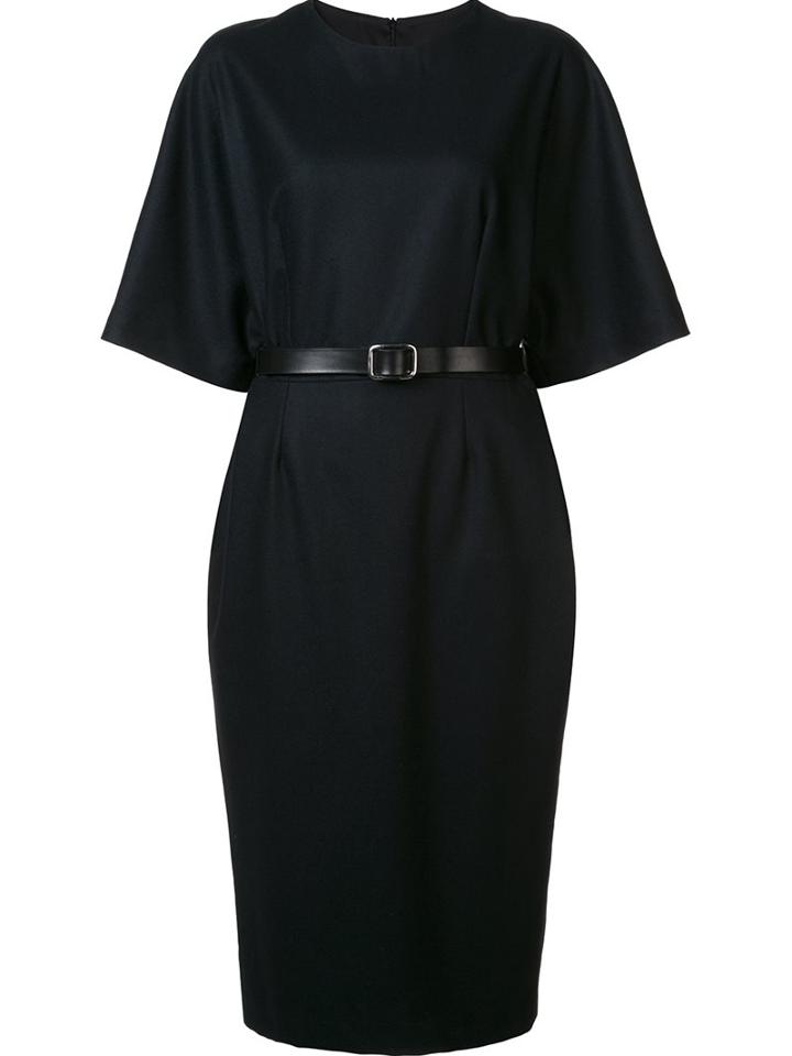 Martin Grant Belted Dress, Women's, Size: 42, Black, Wool