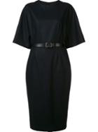 Martin Grant Belted Dress, Women's, Size: 42, Black, Wool