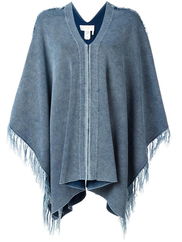 Chloé Tassel Edge Cape - Blue