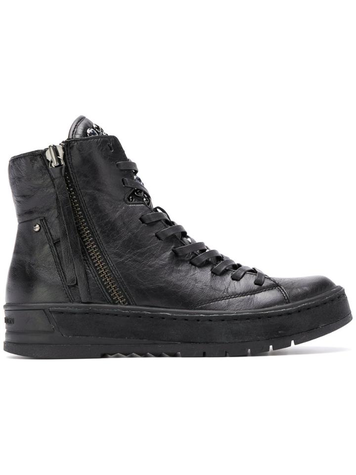 Crime London Zipped Hi-top Sneakers - Black