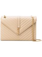 Saint Laurent - Monogram Envelope Bag - Women - Leather - One Size, Nude/neutrals, Leather