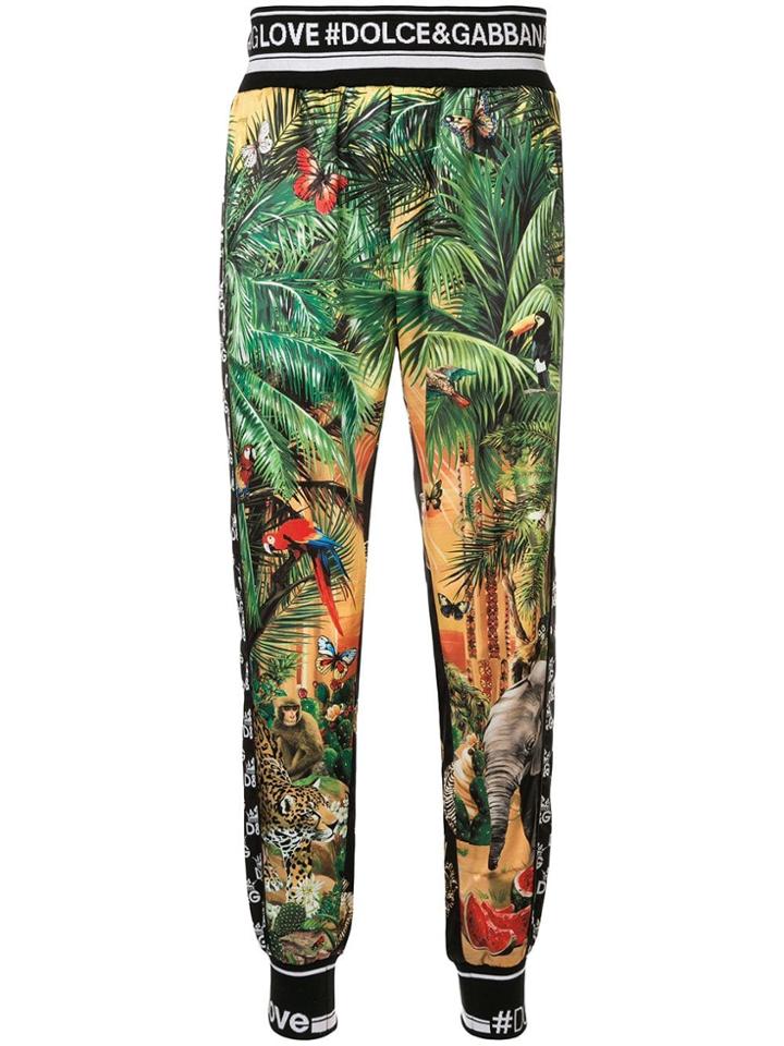 Dolce & Gabbana Tropical Dg King Track Trousers - Green