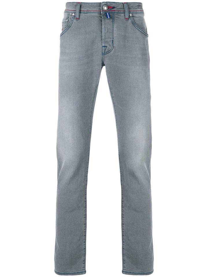 Jacob Cohen Stonewashed Straight Leg Jeans - Grey