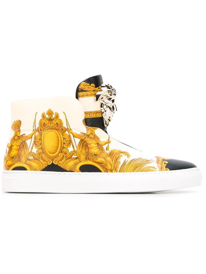 Versace Medusa Hi-top Sneakers, Women's, Size: 37, Black, Leather/metal Other/rubber