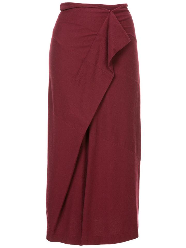 Comme Des Garçons Vintage Draped Midi Skirt - Red