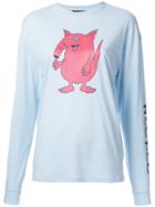 G.v.g.v. Cartoon Print Longsleeved T-shirt, Women's, Size: Xs, Blue, Cotton/lyocell